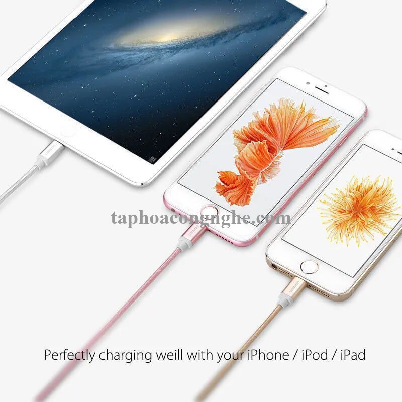 Ugreen 40695 0.5M màu Vàng Cáp Lightning sạc + truyền dữ liệu cho iPhone US199 30040695